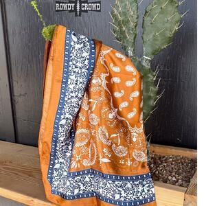 High Country Paisley Western Southwestern Wild Rag Scarf Accent